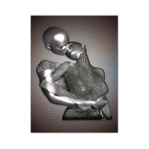 KAYOU | 2026 Oil Painting By Number Kit Modern Metal Sculpture Love Theme Canvas Wall Art for Adults DIY Home Decor Gift Frameless