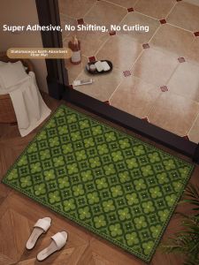 New Green Retro Water Absorbing Bathroom Mat