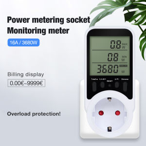 Digital LCD Energy Meter Wattmeter Wattage Kwh Voltage Current Monitor Electricity Meter Outlet Power Consumption Analyzer