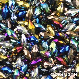 Plating Color Briolette Pendant Waterdrop Austrian Crystal Teardrop Glass Beads 6x12mm 50pcs For Jewelry Making Bracelet DIY