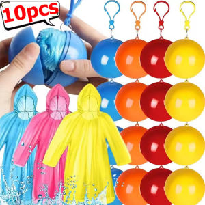 10pcs Disposable Raincoat Ball / Mini Portable Raincoat / Rain Coat Thicken Rain Ponchos Emergency / Waterproof Rainwear Cape Keyring Ball