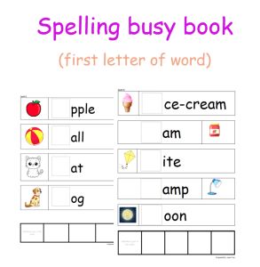 CL003 - Easy spelling busy book/quiet book/PDF version