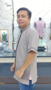 Baju Koko Pria Dewasa Lengan Pendek Terbaru Kombinasi Bordir Dan Warna