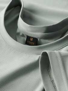 Ice Silk Half Sleeve T-Shirt Mens Breathable Quick Dry Summer Sport Top Thin Fitness round Neck Base Shirt Trendy Short Sleeve
