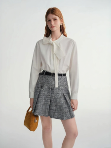 DUSHU | Irregular Bow Tie Shirt Casual Versatile Top