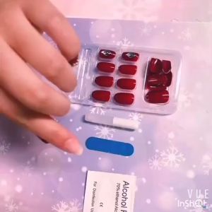 Kuku Palsu Tekan Pada Kuku 24 Buah Warna-warni Mode Indah / LEM CAIR 1 GRAM / FAKE NAIL NAILS / NAIL ART / WEDDING PESTA HANGOUT / NAIL POLISH / KUKU CANTIK