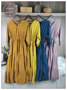 GAUN MIDI POLOS / GAUN HIJABERS / DRESS POLOS / DRESS RAYON / DRESS FASHION
