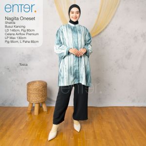 SETELAN CELANA JUMBO NAGITA ONE SET LD 146 BAHAN SHAKILA CELANA AIRFLOW By ENTER SETELAN PAKAIAN JUMBO