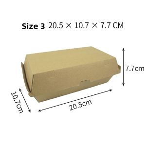 Food Grade Corrugated Burger Hot Dog Packaging Box Takeaway Chicken Fried Food Level Meal Box No Folding Kitchen Supply