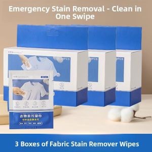 Portable Emergency Clothes Stain Removal Wet Wipes Non-Damaging Paper Pack Convenient Individual Sheets for Quick Cleaning