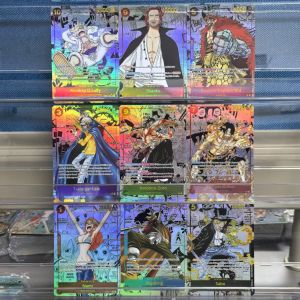 Bandai | 9Pcs One Piece English Anime Collection Card OPCG Sogeking Zoro Portgas.D.Ace Monkey D. Luffy Shanks Sabo Nami Game Cards Toys