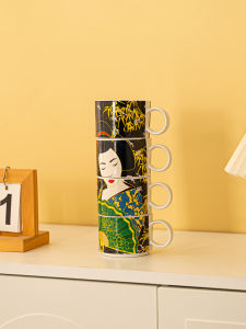 Ceramic Japanese Style Womens Mug Design Sensation Small Audience Coffee Cup Luxury Retro Personality Water Cup Dining Utensils