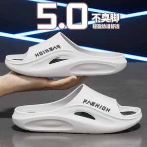 Mens Summer Thick Bottom Slip-On Shoes Indoor Outdoor Beach Anti-Odor Anti-Slip Casual Flat Sandals Comfortable Home Slippers