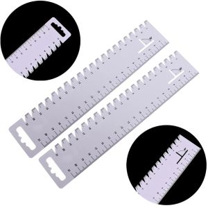 2ชิ้นเกจวัดจักรเย็บผ้า Ultrathin นุ่มเครื่องมือตัดเย็บควิลท์ทำด้วยมือชุดอุปกรณ์เครื่องมือเย็บ21ซม.