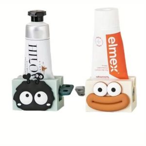 1/2/3PC Toothpaste Stand Cartoon Manual Squeezers Toothpaste Home Bathroom Facial Cleanser Rolling Squeeze Clip Seat Holder