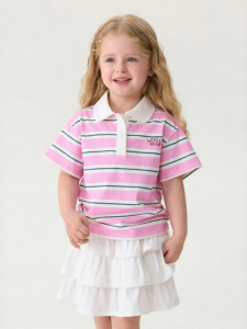 Marc&Janie | Cool Striped Ruffle Polo Shirt