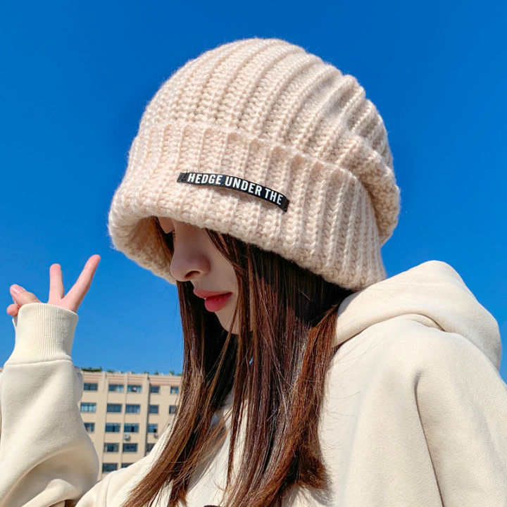 Winter Knitted Hat Women Korean Fashion Outdoor Warm Beanies All