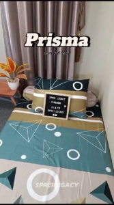 DISKON 5.5 SALE!! Sprei Oneset Motif Prisma Gren Aesthetic Katun Microdispers Size 90x200 & 120x200