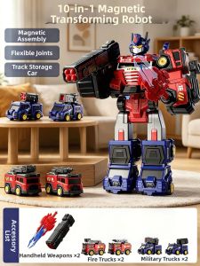 Magnetic Combining and Transforming Mech Boy Toy