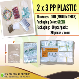 2x3 in. PP Plastic .0012 1 Ream (Medium Thick) 2000pcs