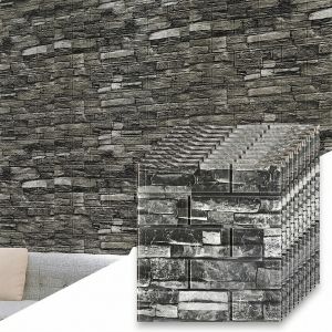 10 Chiếc 3D Xốp Mềm Dán Tường Gạch 38.5X35Cm Tự Dính Chống Thấm Nước Chống Bám Bẩn PVC Giấy Dán Tường Cho Phòng Khách Phòng Ngủ Nhà Bếp