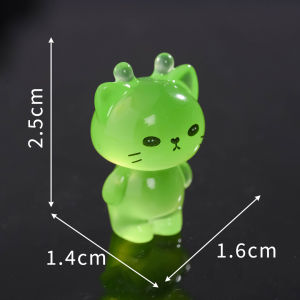 4pcs/Set Mini Green Alien Cat Figure Toy Kawaii Cat Figurine Desktop Model Ornaments Toy Home Decor Car Figurine Christmas Gifts