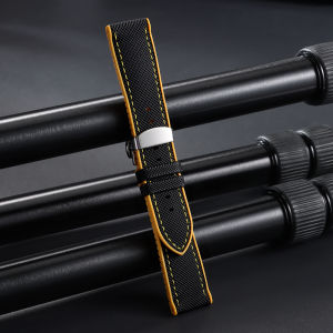 18mm 19mm 20mm 22mm 21mm Watch Bands Nylon Sailcloth Rubber Hybrid Watch Strap Silicone Waterproof Sport Folding Buckle Bracelet