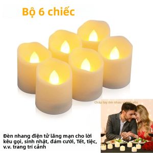 4 Đèn LED Giáng Sinh Không Lửa Nhấp Nháy Đèn Điện Tử Trà Có Hình Ông Già Noel Cho Trang Trí Nhà Trong Kỳ Nghỉ