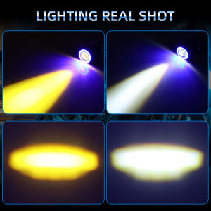 1pcs H4 BA20D Angel Eye LED Bulbs Lens Headlight White Yellow High Low Beams Fog Lamp DRL Driving Lamp Blue Aperture