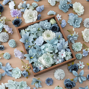 20/50Pcs Pink Artificial Flower Head MSini Silk Artificial Rose Daisy Flower Craft Supplies Wedding Party Wreath Home Decoration