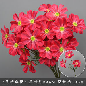 Bông Hoa Giả Ba Đầu Gasa Mới Bông Hoa Giả Đám Cưới Bông Hoa Treo Trần Trang Trí Trong Nhà Bông Hoa Dẫn Dắt Lan Đường