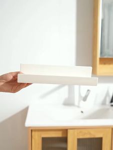 JUNE ชั้นวางของ ชั้นวางของอเนกประสงค์ แบบติดผนัง ใช้สติกเกอร์กาว ในการติดผนัง สีขาว