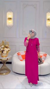 Gamis Kaos Sehari-hari Simple Alisya Dres Katun Combed Size S M L XL XXL Dress Kasual Wanita Dewasa