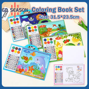 Coloring Book Set With 8 Crayons And Watercolor Educational Toys Drawing Book For Kids Gift