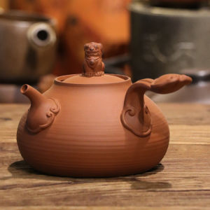 YiPinKu Ji Red Date Pot Handmade Ultra-Thin Outdoor Charcoal Stove Ceramic Tea Pot Lin Yuke Pure Color Chinese Style Home Use