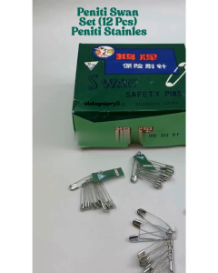 Peniti Swan Set (12 Pcs) / Peniti Stainles