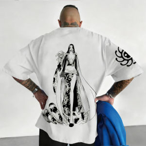 Bandai | ONE PIECE Anime Boa·Hancock Printed T-shirt 2026 Mens and Womens Summer New Harajuku Large Loose Casual Parent Child Top