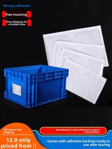 PVC Plastic Card Holder Self-Adhesive Plastic Label Bag Material Identification Tag Transparent Insert Card Bag for Business