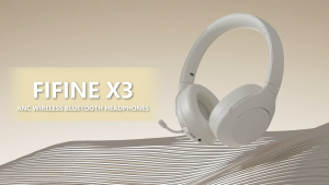 FIFINE X3 Black Wireless Bluetooth Headphones Over-Ear Noise Canceling Headphones with Soft Earmuffs Up to 65H Playtime for Music Phone Calls Sport Travel Headset for iPhone/Android/Tablet