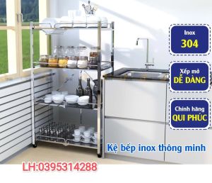 Kệ  bếp inox DELI compact 3 tầng và 4 tầng Qui phúc