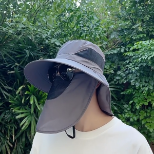 หมวกกันแดด มีผ้าปิดหน้าและปิดคอ กันแสงแดด ระบายอากาศได้ดี พร้อมส่งจากไทย