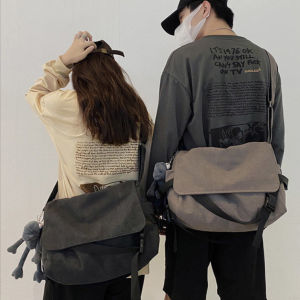 Ins Japanese Ulzzang Korean Fashion Canvas Big Capacity Men Shoulder Bag Crossbody Bag Messenger Bag