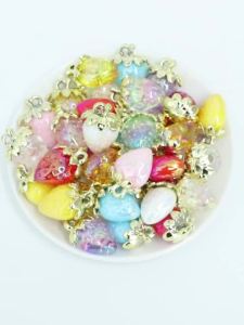 5pcs 23x31mm Plated Color Strawberry Acrylic Charms Iridescent Pendant For Jewelry Making Necklace Earrings Keychain Accessories