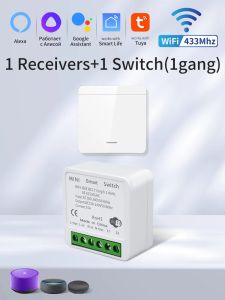 20A Tuya WiFi 2-way Control Mini Relay Smart Switch Timer Smart Home DIY Switches for Smart Life Work with Alexa Google Home