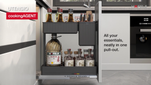 Hafele Pull Out Multi Base Kitchen Cabinet Storage for Cutlery Spice Jars & Boards | Soft-Close | 5 Year Warranty