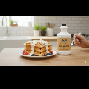 Biadgi White Chocolate Gourmet Sauce 1.89L - Cafe Grade Dessert Sauce for Coffee Milk Tea Cakes & Desserts