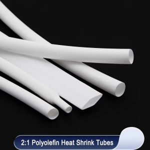 1m Heat Shrink Tube White Dia 1 2 3 4 5 6 7 8 9 10 12 16 20 mm 2:1 Polyolefin Thermal Cable Sleeve Insulated
