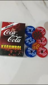 Biji Karambol Tebal 3 mm Motif Coca Cola / Random | Koin Krambol Satu Lapis Original | Keping Kerambol 3mm | Coin Carambol Carrom Games