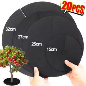 20ชิ้นแผ่นที่กันต้นไม้คลุมต้นไม้ไม่ถักแบบย่อยสลายได้ใช้ซ้ำได้แผ่นกั้นวัชพืชสำหรับเป้อุ้มเด็กรากควบคุมวัชพืช