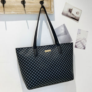 Korean Style Large Capacity Shopping Tote Bag Fashionable Mommy Bag Single Shoulder Bag Daily Match PU Soft Surface with Mobile Phone Pocket